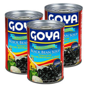 Sopa de frijoles negros Goya reducida en sodio paquete de 3 (45 oz)