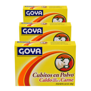 Cubitos en polvo caldo con sabor a carne Goya paquete de 3 (8.46 oz)