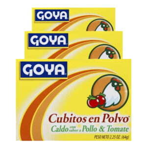 Cubitos en polvo caldo con sabor a pollo y tomate Goya paquete de 3 (8.46 oz)